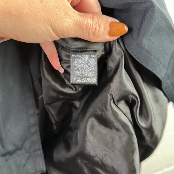 LONDON FOG‎ Black Double Breasted Button Up Trench Coat Jacket Size Small - Picture 8 of 9